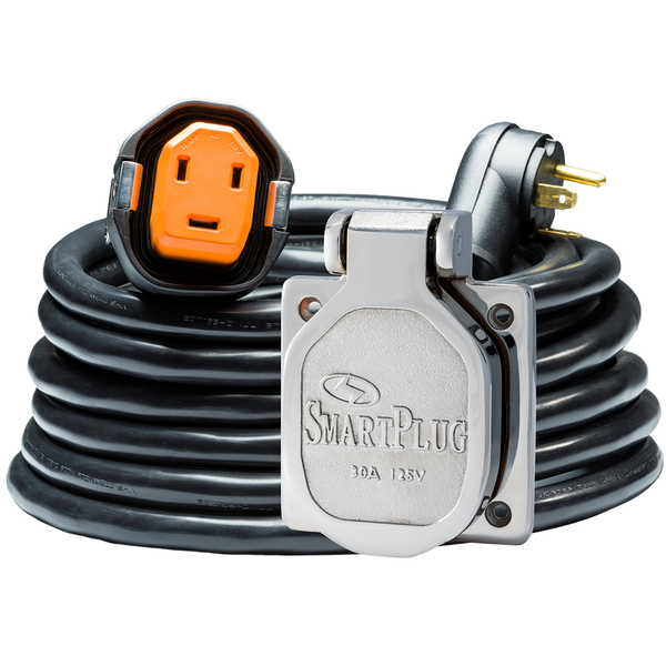 Smartplug RV Kit 30 Amp 30 Dual Configuration Cordset-Black -SS Inlet R30303BM30NT